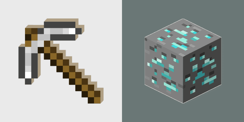 Custom Cursor Minecraft Pickaxe Diamond Ore Pack