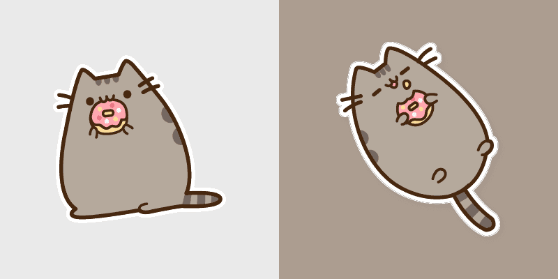Cute Cursor Pack - Pusheen Eating Donut