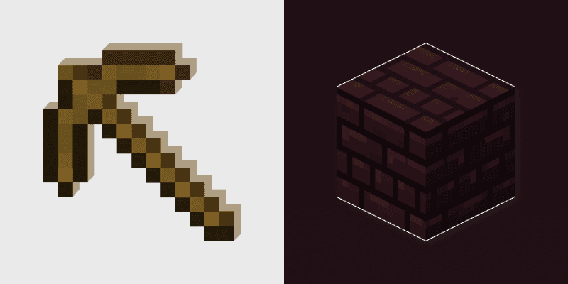 Custom Cursor Pack: Wooden Pickaxe & Nether Bricks