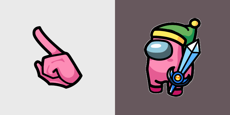 Cute Among Us Kirby Sword Custom Cursor Pack
