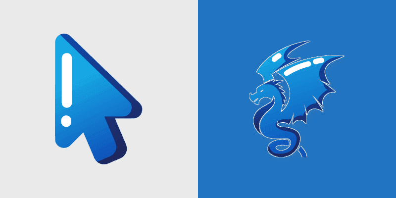 Cute Cursor Blue Dragon Pack