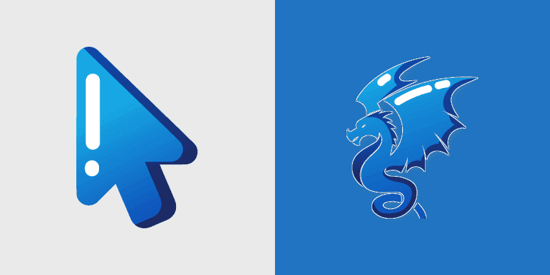 Cute Cursor Blue Dragon Pack