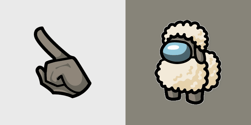 Custom Cute Sheep Among Us Mouse Cursor Pack