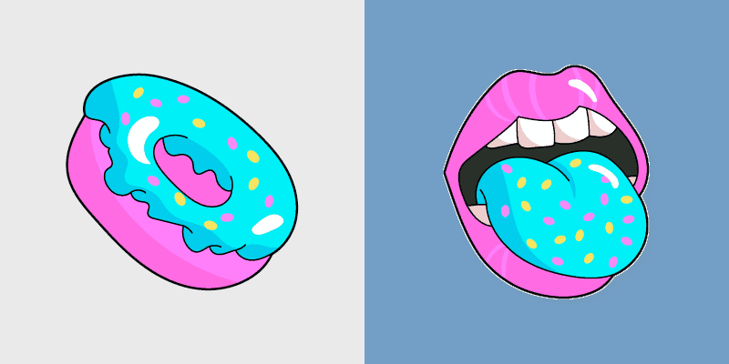 VSCO Girl Cute Donut Blue Tongue Custom Cursor