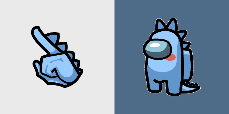Among Us Cute Blue Dinosaur Custom Cursor Pack