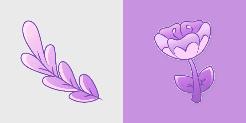 Elegant Cursor Pack - Purple Leaf & Flower