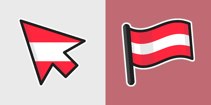 Cute Custom Cursor Pack - Austria Flag