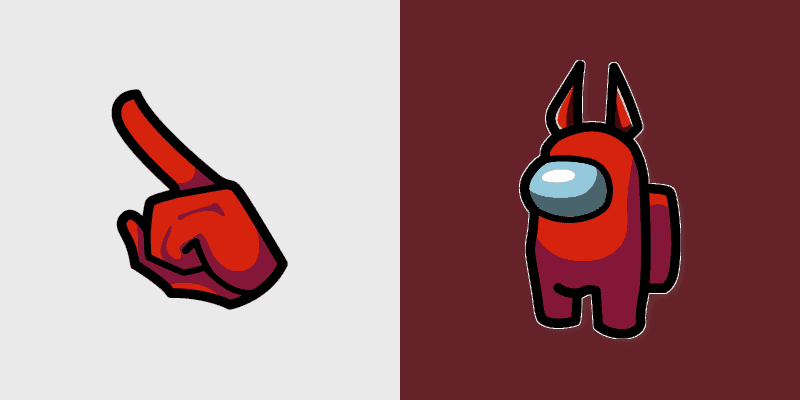 Among Us Cute Red Devil Horns Cursor Pack