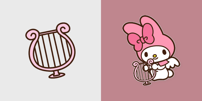 Cute Cursor Pack with My Melody & Harp
