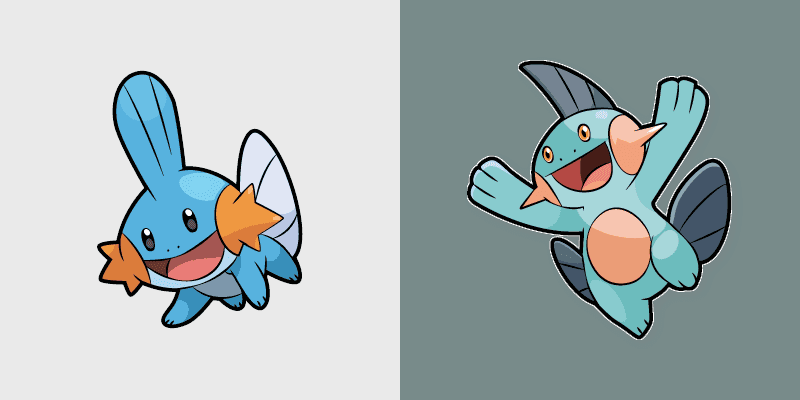 Cute Cursor Pack - Mudkip and Marshtomp