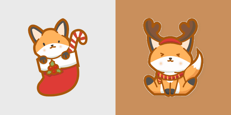 Cute Christmas Fox Cursor Pack