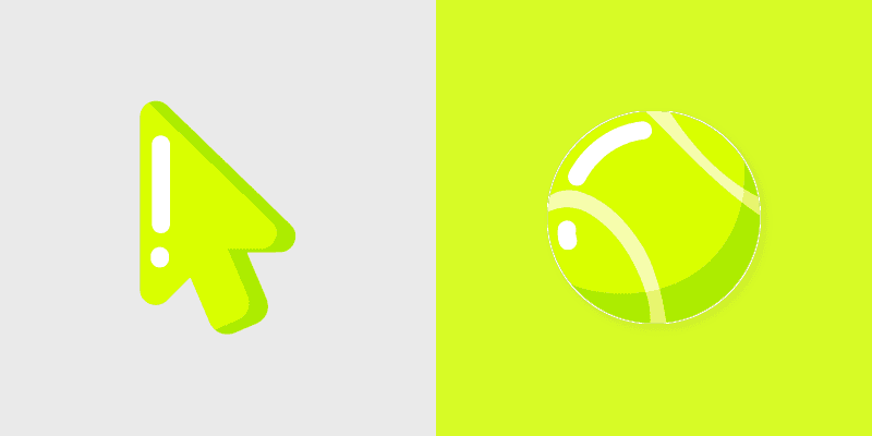 Cute Cursor Tennis Ball Pack