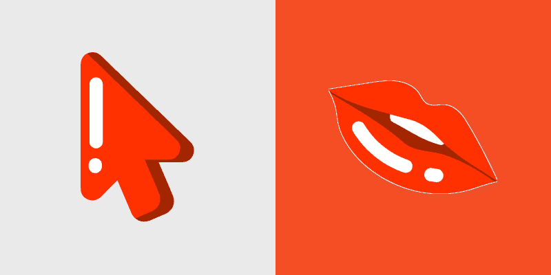 Minimalist Red Lips Custom Cursor