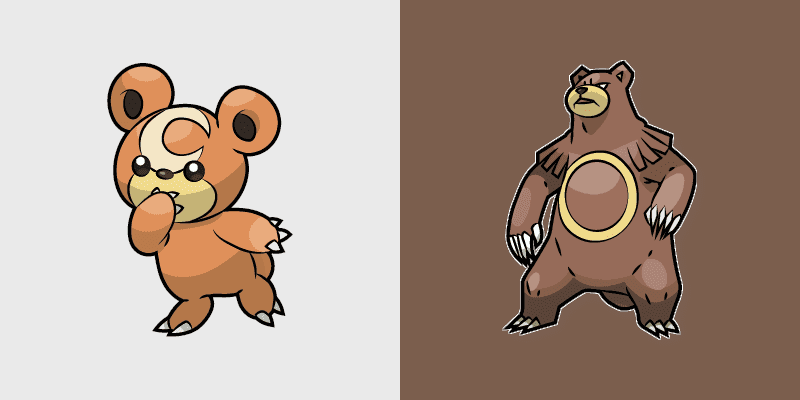 Cute Cursor Pack - Teddiursa & Ursaring
