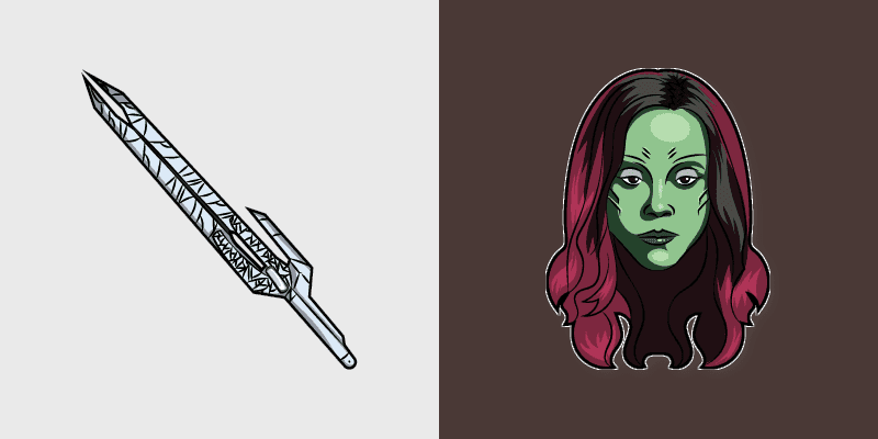 Custom Cursor Pack - Gamora and Sword Marvel Series
