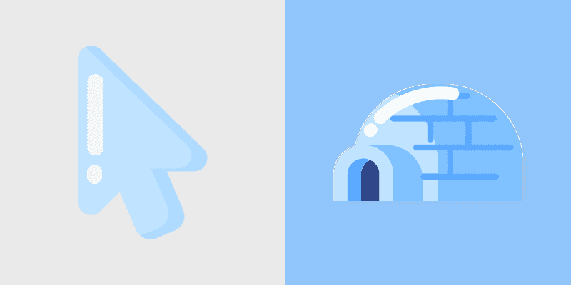 Cute Cursor - Minimal Blue Igloo